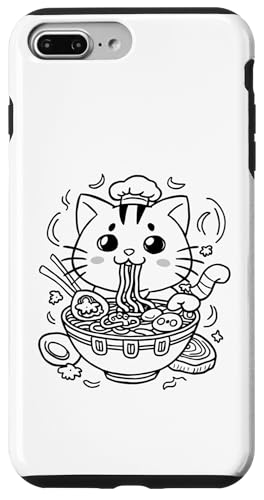 Hülle für iPhone 7 Plus/8 Plus Sweet Kitty Comfort Nudeln Schnurrhaare und Kawaii-Herzen von Anime Cat T Shirt Gift