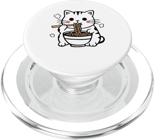 Ramen mit Schnurrhaar sorgen für sanfte Pfoten und gemütliche Atmosphäre PopSockets PopGrip für MagSafe von Anime Cat T Shirt Gift