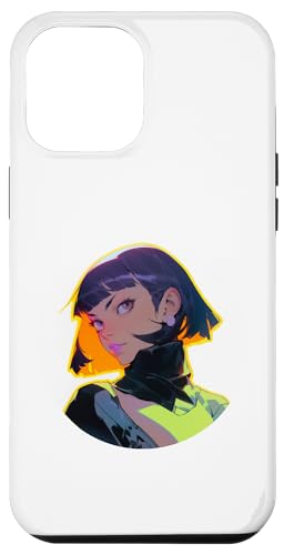 Hülle für iPhone 12 Pro Max Kurzes Haar Anime & Manga Style Mädchen mit rosa Lippenstift von Anime and Manga Style Girl Design