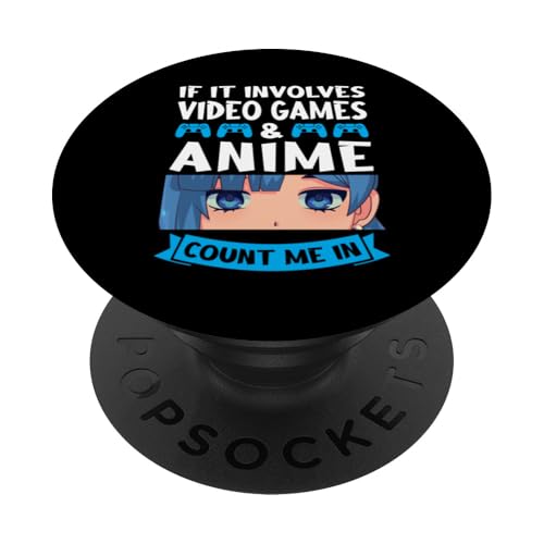 Wenn es um Videospiele und Anime geht, zählen Sie mich beim Spielen PopSockets Klebender PopGrip von Anime merch & video game Gift