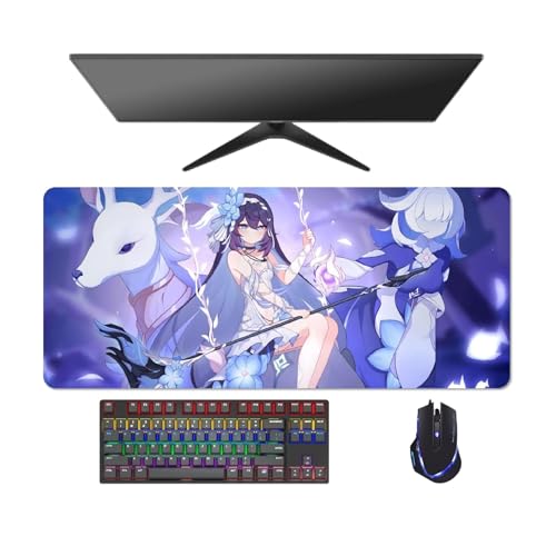 4 mm Dicke, Anime Game Spiele Honkai Impact 3rd Kiana Kaslana Raiden Mei Bronya Zaychik Mauspad, 700 x 300 x 4 mm, HD-Druck, Naturkautschuk von AnimeFans