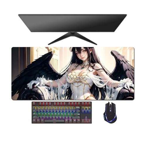 4 mm Dicke. Anime Overlord Albedo Ainz Ooal Gown Mauspad, Tastaturpad, 700 x 300 x 4 mm, wasserdicht, rutschfest von AnimeFans