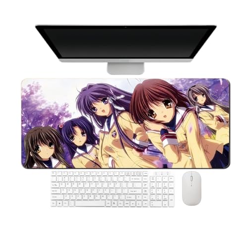 4 mm Verdickung. Anime Clannad Okazaki Tomoya Nagisa Furukawa Ushio Mauspad, Tastaturpad, Schreibtischpad, 700 x 300 x 4 mm, HD-Druck, Naturkautschuk von AnimeFans