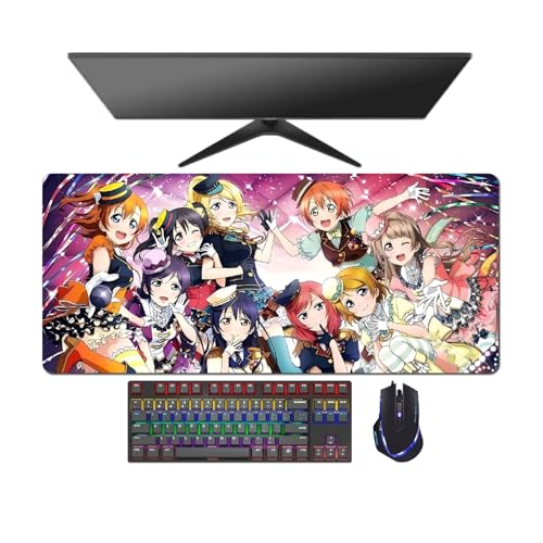 4 mm Verdickung. Anime LoveLive Kosaka Honoka Minami Kotori Mauspad, 70 x 30 x 0,4 cm, leicht zu reinigen, waschbar, rutschfeste Textur von AnimeFans