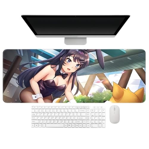 4 mm Verdickung. Anime Rascal Does Not Dream of Bunny Girl Senpai Sakurajima Mai, Mauspad, 800 x 300 x 4 mm, zarter Schlossrand, wasserdicht von AnimeFans