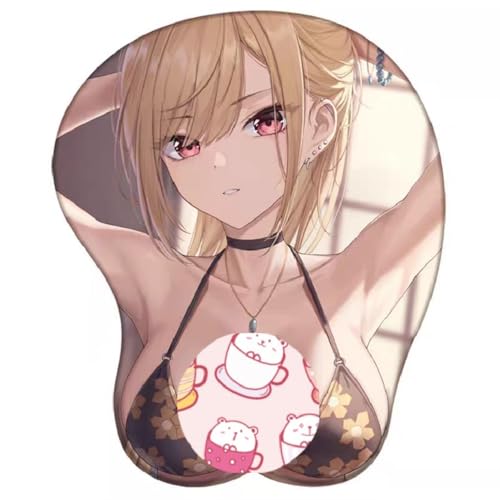 Anime My Dress-Up Darling Kitagawa Marin Inui Shinju 3D Animation Ergonomisches Mauspad Wrist Support Animated Silikon Mouse Pad Game Pad von AnimeFans