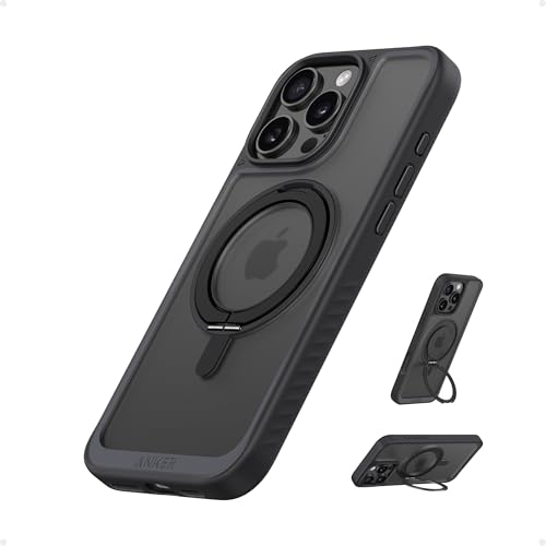 Anker FlexStand magnetisches Case für iPhone 16 Pro Max, 360° Ringständer, Matte und rutschfeste Schutzhülle, 17,5cm iPhone Hülle mit verbesserter MagSafe-Kompatibilität von Anker