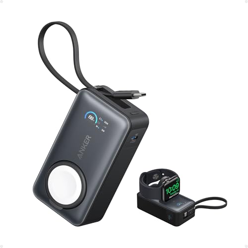 Anker MagGo Powerbank für Apple Watch, offiziell Zertifiziert, 10.000mAh kompaktes Akkupack mit integriertem USB-C-Kabel, 35W Max., für iPhone 15 Serie, Samsung, iPad, AirPods und mehr Anker MagGo Powerbank für Apple Watch, offiziell Zertifiziert, 10.000mAh kompaktes Akkupack mit integriertem USB-C-Kabel, 35W Max., für iPhone 15 Serie, Samsung, iPad, AirPods und mehr von Anker