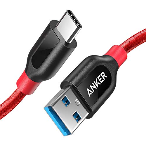 Anker PowerLine+ 90cm USB C Kabel auf USB 3.0 A, sehr Beständig für USB Typ-C Geräte Inklusive Galaxy S8, S8+,S9,S10, MacBook, Sony XZ, LG V20 G5 G6, HTC 10, Xiaomi 5 usw. (Rot) von Anker