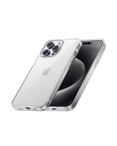 Anker transparente Handyhülle für iPhone 15 Pro Max, Anti-Vergilben, ultraschlanke und robuste Schutzhülle, kompatibel mit kabellosem Laden, iPhone 15 Pro Max transparente Hülle mit Stoßschutz von Anker