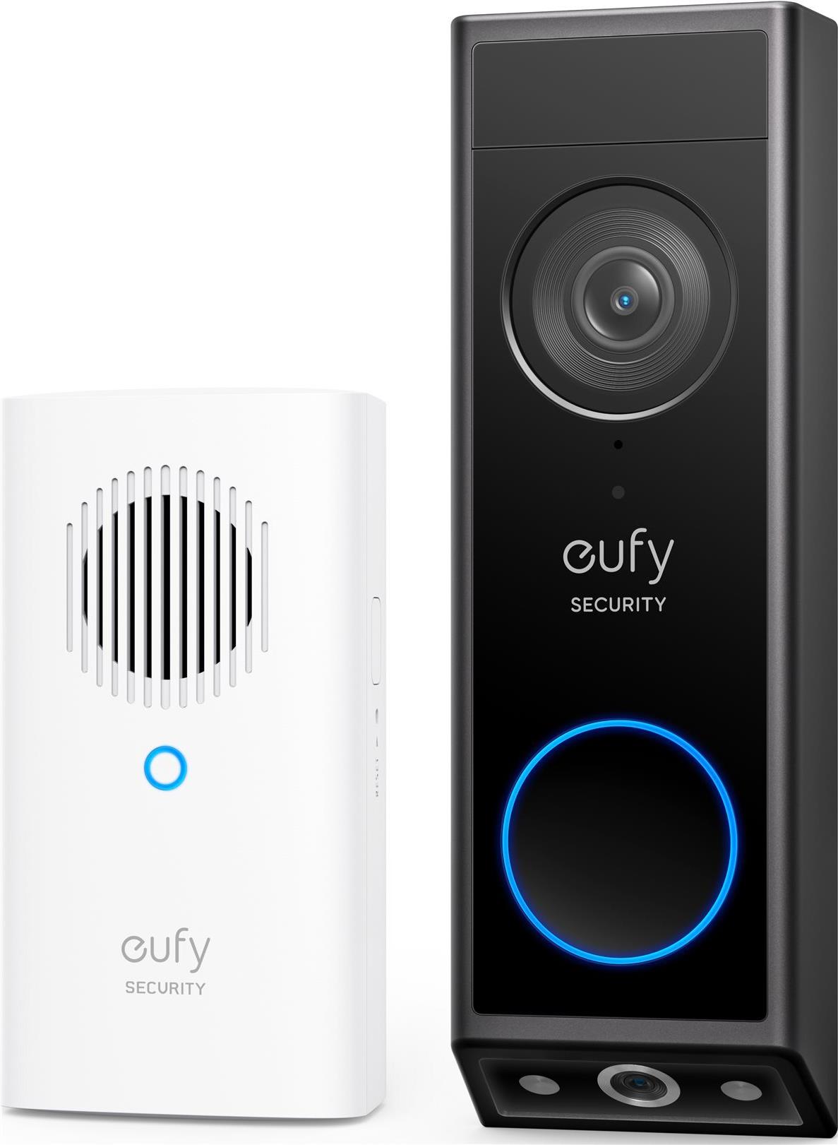 Eufy Video Doorbell 2K - Smarte T�rklingel mit Glocke - mit Kamera - kabellos - Schwarz - mit Edge HomeBase Mini (E8214311) von Anker