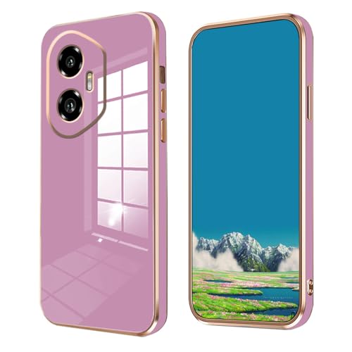 Anlalish Handyhülle für Honor 300 Hülle Silikon Kameraschutz Kratzfest, Schutzhülle für Honor 300 Case Plattierung Bumper Soft TPU Stoßfest Slim Cover (Lila) von Anlalish