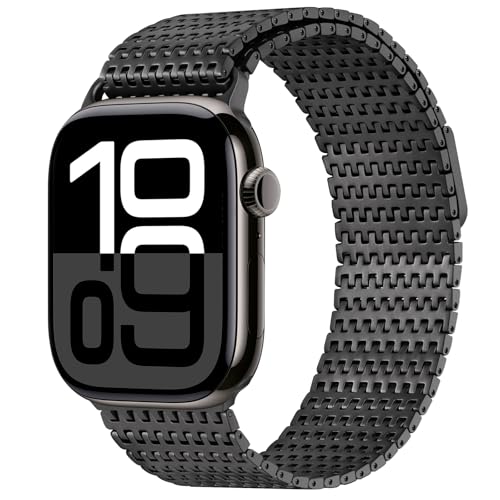 Anlinser Kompatibel mit Apple Watch Armband 42mm 41mm 40mm 38mm, Magnetische Metallersatzbänder Kompatibel mit Apple Watch Series 10 9 8 7 6 5 4 3 SE, Schwarz von Anlinser