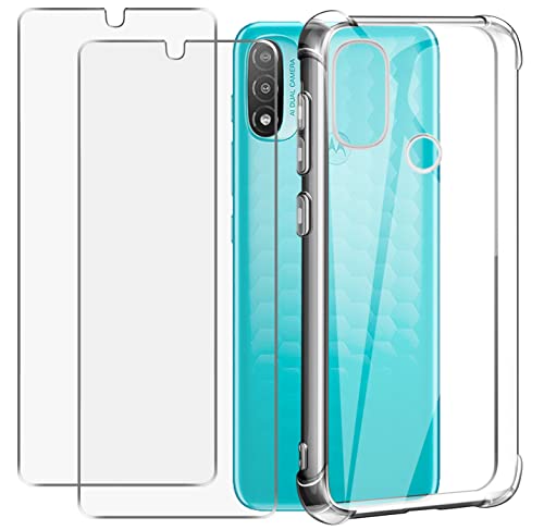 Anlxhj für Motorola Moto E20 Hülle,mit 2 Stück Displayschutz Schutzfolie,Handyhülle Transparente Soft Silikon TPU Schutzhülle Bumper Case für Motorola Moto E20, Durchsichtig von Anlxhj