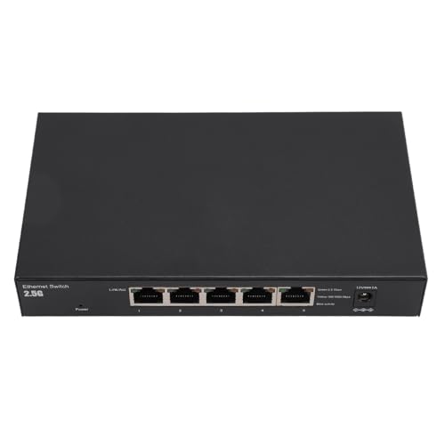 Annadue 5 Port 2,5 G Switch, Gigabit Ethernet Splitter aus Aluminiumlegierung, Plug and Play, Leistungsstarke Wärmeableitung, mit VLAN Port Isolierung, für Büro (-2612240052211) von Annadue