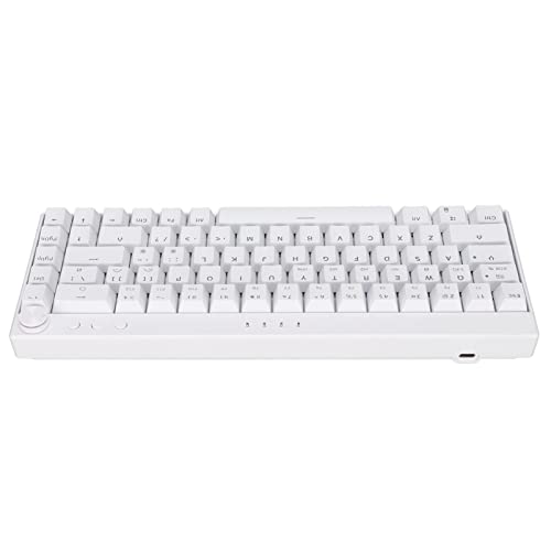 Annadue 68 Tasten Computer Mechanische Tastatur DREI Modi RGB Hintergrundbeleuchtung 1800mAh Akku N Key Rollover Weiß Mechanische Gaming-Tastatur für Computer/PC/Laptop/ (Brauner von Annadue