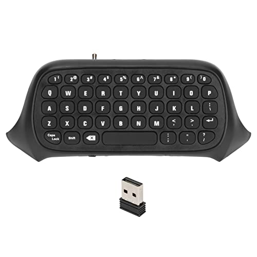 Annadue Game-Controller-Tastatur, 2,4 GHz Kabelloses -Tastatur-Chatpad für PS5-Controller, Game-Tastatur mit Sound und Headset-Buchse (Schwarz) von Annadue