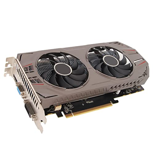 Annadue Grafikkarte, GTX750Ti 2 GB GDDR5 128 Bit Computer Grafikkarte mit 2 Lüftern, GTX750Ti GPU Gaming Grafikkarte Unterstützt HDMI VGA DVI D Schnittstelle von Annadue