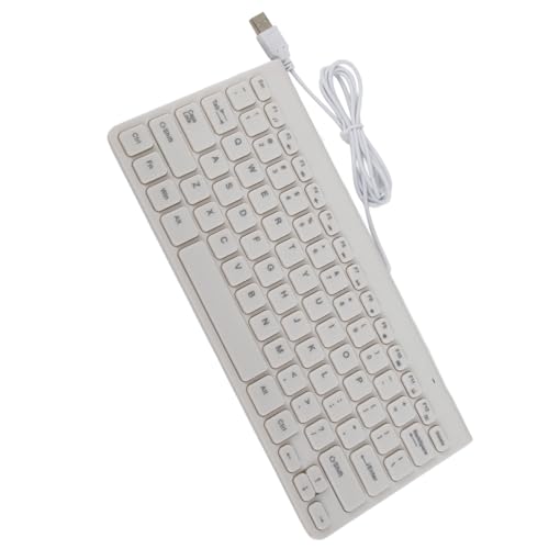 Annadue Kabelgebundenes Tastatur- und Mausset Tragbare Ultradünne USB-Plug-and-Play-Tastatur Optische Maus Mäuse-Kombination mit 1, Langlebigem Kabel für PC-Laptop (Weiss) von Annadue