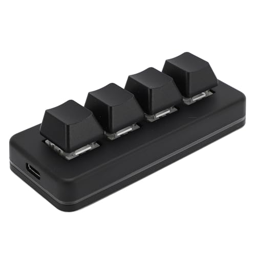 Annadue Mechanische Gaming Tastatur mit 4 Tasten, Programmierbare USB Makrotastatur mit Dynamischem RGB Licht, Einhändige Mechanische Gaming Tastatur für Computer PC Desktop von Annadue