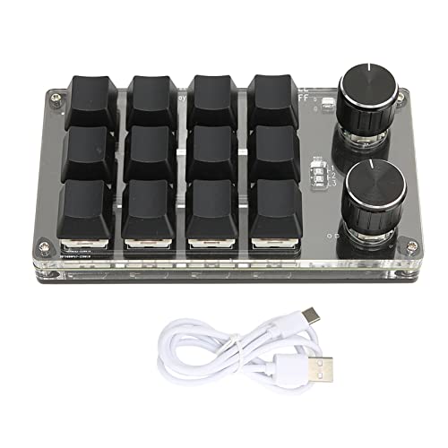Annadue Mechanische Tastatur mit 12 Tasten und 2 Knöpfen, Kabelgebundenes USB/Kabelloses Bluetooth, Dual Modus, Rote Achse, HID, DIY, Programmierbare Tastatur, OSU Gaming Tastatur Annadue Mechanische Tastatur mit 12 Tasten und 2 Knöpfen, Kabelgebundenes USB/Kabelloses Bluetooth, Dual Modus, Rote Achse, HID, DIY, Programmierbare Tastatur, OSU Gaming Tastatur von Annadue