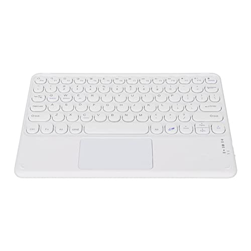 Annadue Tastatur, 10 Zoll Bluetooth3.0 Touchpad Tastatur mit Runden Tastenkappen, Schlanke wasserdichte Laptop Tastatur für Smartphones, Tablets, Laptops, Desktop Computer (Weiß) von Annadue