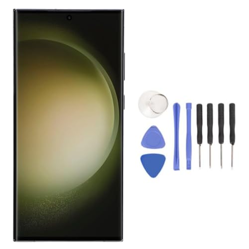 Annadue Telefon-3D-Touchscreen-Digitizer, Montage mit Fingerabdruck und Reparaturset für S23 Ultra 5G SM-S918U, Hochwertiger Display-Ersatz für Rissige LCD-Bildschirme (Green) von Annadue