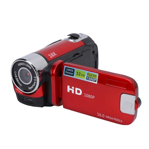 Digitaler Videokamera Recorder, 16 MP 1080P Anti Shake Vlogging Kamera mit 2,4 Zoll Farbbildschirm, 16 fachem Digitalzoom, Loop Videoaufzeichnung, Videokamera Camcorder für von Annadue