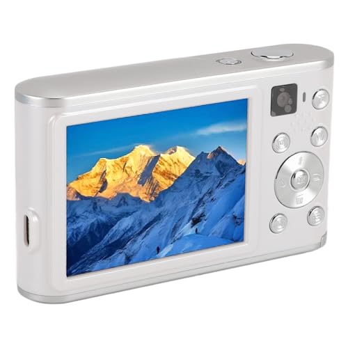 Digitalkamera, 48 MP 4K Dual Kamera Kompaktkamera mit 2,8 Zoll Bildschirm für Einsteiger, Autofokus, Anti Shake, Videomodus, für Entfernte Landschaften (White) von Annadue