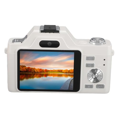 Digitalkamera, Retro 4K 58 MP HD Autofokus Vlogging Kamera mit 20 fachem Zoom, Anti Shake Gesichtserkennung, 2,88 Zoll LCD Bildschirm, Reisekamera für Fotografie (White) von Annadue