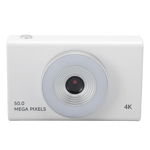 Digitalkamera für Fotografie, 4K HD Digitale Point and Shoot Kamera mit Fülllicht, 8 Fach Zoom Anti Shake Retro CCD Digitalkamera für Teenager, Erwachsene, Kinder (White) von Annadue