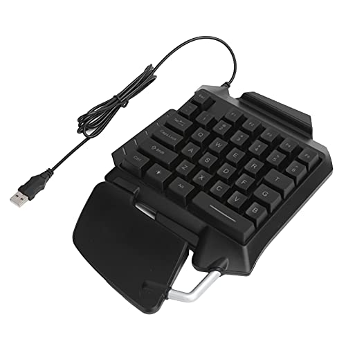 Einhändige Mechanische Gaming-Tastatur,LED-Hintergrundbeleuchtung 35 Tasten Tragbare USB-kabelgebundene Gaming-Tastatur Professionelle Mechanische Tastatur für Win 98SE/ME/2000/XP/VISTA/Win7/Win10 von Annadue