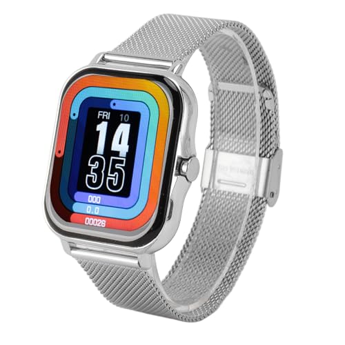 Intelligente Sportuhr, 1,69 Zoll Voll Touchscreen Herren- und Damen Smartwatch, IP68 wasserdichte Bluetooth Fitnessuhr für Android. (Silver) von Annadue