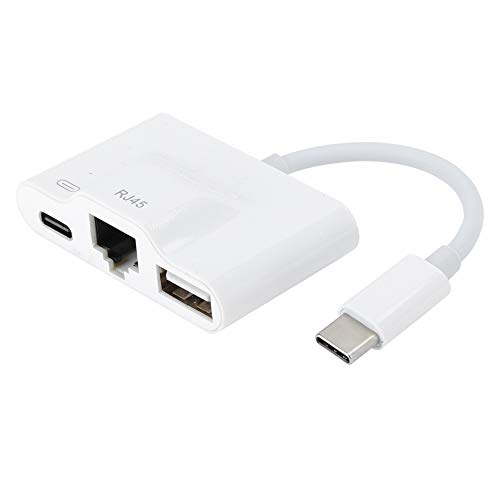 Annadue Kabeladapter, Ethernet-Adapter, Externe Kabelgebundene Netzwerkkarte Typ-C-Adapter RJ45 Wiederaufladbare Netzwerkkarte Computer/Tablets für IOS-Tablets von Annadue