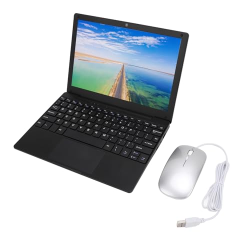 Laptop mit Maus für Studenten, 10,1 Zoll IPS 1280 X 800 Display, Tragbarer Laptop für Android 12, Quad Core Prozessor, Ultraflacher Laptop mit USB kabelgebundener Maus für von Annadue