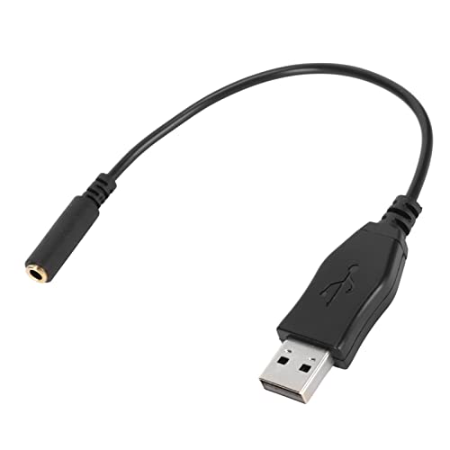 USB A auf 3,5-mm-Kopfhörerbuchsenadapter, für Headset-Adapter, Aktives Clip-Mikrofon, für PC, für PS4, für PS5, Laptop-Desktop-Computer von Annadue