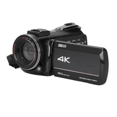 Videokamera Camcorder, 28 MP 4K Vlogging Kamera mit 30 fachem Smart Zoom, 3,0 Zoll Touchscreen, 270 Grad Drehung, Digitale Videokamera mit Infrarot Nachtsicht für Anfänger von Annadue