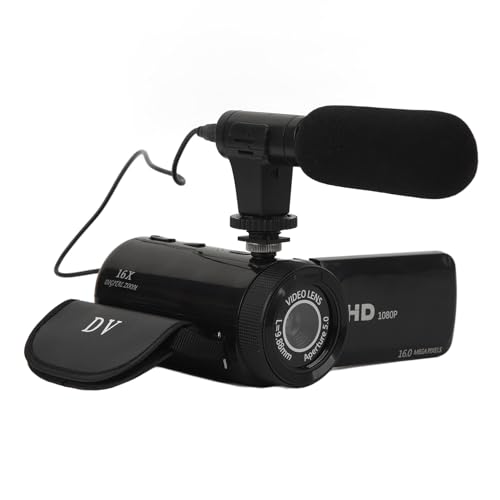 Videokamera Camcorder, Full HD 1080P Vlogging Kamera Recorder mit 2,4 Zoll IPS Touchscreen, 16 Fach Zoom, 16 MP Digitale Videokamera mit Fülllicht für YouTube von Annadue