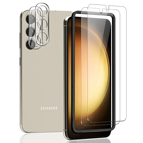 AnnhanT Schutzfolie für Samsung Galaxy S23+/S23 Plus Panzer Schutz Glas 2 Stück + Galaxy S23+ Kameraschutz Schutzglas 2 Stück - mit Positionierhilfe/9H/Kratzfest. Displayschutz für Galaxy S23+ von AnnhanT