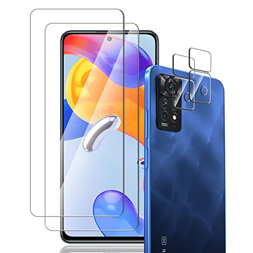 AnnhanT Schutzfolie für Xiaomi Redmi Note 11 Pro Panzer Schutz Glas 2 Stück + Redmi Note 11 Pro Kameraschutz Schutzglas 2 Stück - 9H Panzerfolie/Kratzfest. Displayschutz für Redmi Note 11 Pro von AnnhanT