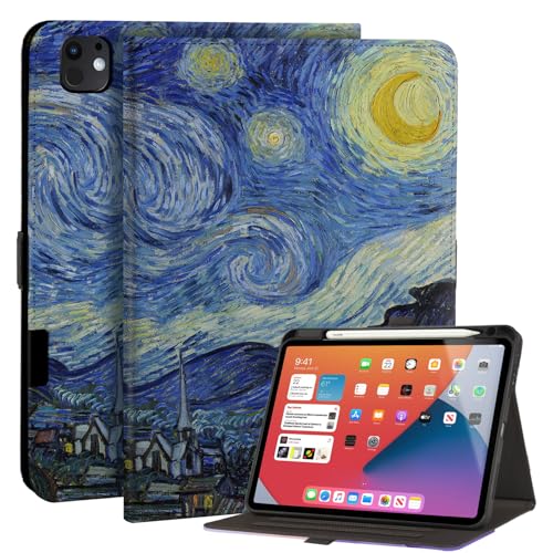 Anpredo Hülle für iPad Pro 11 Zoll 2024 M4 mit Stifthalter, Apple iPad Pro 5. Generation 11 Zoll, Auto Wake/Sleep, Magnetverschluss, Schutzhülle Folio Cover mit Multi-Angle Ständer, Sternennacht von Anpredo