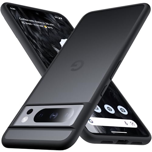 Anqrp Zero Series für Google Pixel 8 Pro Hülle 5G, [Unterstützung für kabelloses Laden] [Durchscheinende Matte Dünn Hülle] Militärische Slim Handyhülle für Google Pixel 8 Pro 6,7 Zoll, Schwarz von Anqrp