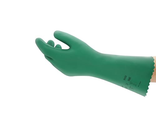 Ansell Fleximax L35 Nitril handschuh, Chemikalien- und Flüssigkeitsschutz, Grün, Größe 11 (12 Paar pro Beutel) von Ansell