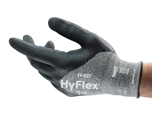 Ansell HyFlex 11-537 Schnittschutz-Handschuhe, Mechanikschutz, Grau, Größe 6 (12 Paar) von Ansell