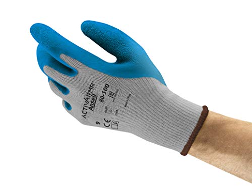 Ansell PowerFlex 80-100 Mehrzweckhandschuhe, Mechanikschutz, Grün, Größe 9 (12 Paar pro Beutel) von Ansell