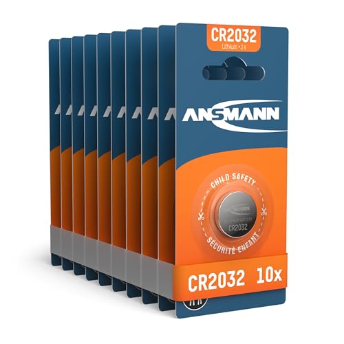 ANSMANN 10x CR2032 Batterie Lithium Knopfzelle 3V / Qualitativ hochwertige Knopfbatterien / Ideal für Autoschlüssel, TAN-Gerät, Taschenrechner, Kinderspielzeug, Fernbedienung, Uhren, etc. von Ansmann