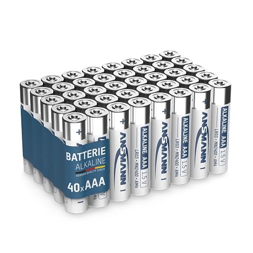 ANSMANN Batterien AAA Alkaline Größe LR03 - AAA Batterie (40 Stück Vorratspack) ideal für Alltagsgeräte wie Küchenwaage, Fernbedienung, Wanduhr, Spiel, Design kann abweichen, 40er Pack von Ansmann