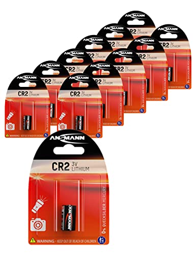 ANSMANN CR2 (3V) Lithium Photobatterie Kamera Batterie Longlife (12er Pack) für Garagentoröffner, Alarmanlage, Funkauslöser für Kamera, Messgeräte, Klingel usw. von Ansmann