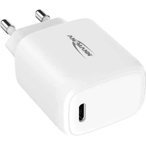 Ansmann iPhone Ladegerät 20W - USB C Port mit Power Delivery 3.0, kompatibel mit iPhone 12/12 Mini/12 Pro/12 Pro Max, Galaxy, Pixel 4/3, iPad Pro, AirPods Pro, Weiß von Ansmann