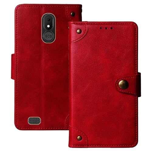 Anybird Retro Flip Leder Tasche Hülle Für BRONDI Amico VERO 4G 5.7" Lederhülle Handyhülle Schutz Handy Etui Cover Case Abdeckung (Rot) von Anybird